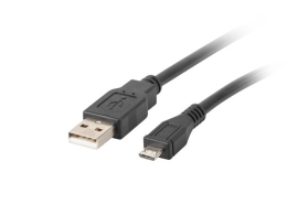 Lanberg USB Micro (M) to USB-A (M) 2.0 Cable CA-USBM-10CC-0018-BK