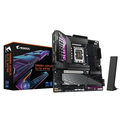 GIGABYTE B860M AORUS ELITE WIFI6E Motherboard - Intel Core Ultra Series CPUs, 12+1+2+1 Phases VRM, up to 9200MHz DDR5, 1xPCIe 5.0 + 2xPCIe 4.0 M.2,...