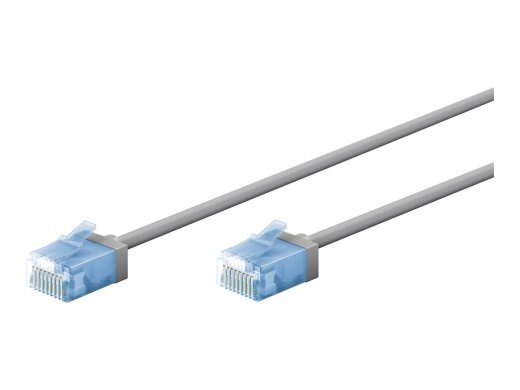 Goobay 74219 Ultra-Flexible CAT 6A Patch Cable, Slim, U/UTP, 0,15 m, Grey Goobay
