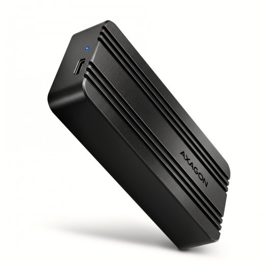 Axagon External aluminum enclosure EEM2-40G USB4 Gen 3x2 M.2 NVMe SSD 40Gbps, passive cooling, USB-C cable, silicone sleeve