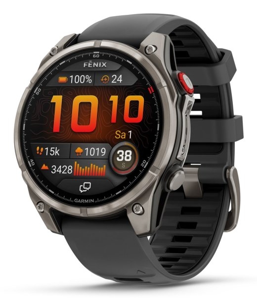 Garmin fēnix 8 Pro 3.56 cm (1.4") AMOLED 47 mm Digital 454 x 454 pixels Touchscreen Graphite, Titanium Wi-Fi GPS (satellite)