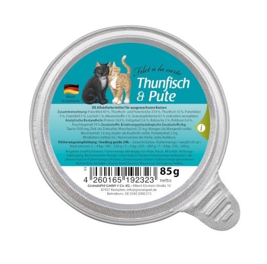 GRANATAPET Filet á la carte Tun with turkey - wet cat food - 85g