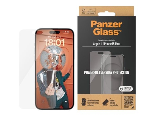 PanzerGlass Screen protector Apple IPhone 15 Plus Glass Transparent