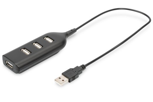 Digitus USB 2.0 Hub, 4-Port, Bus Powered 4 X USB A/F AT Connected Cable AB-50001-1 USB 2.0 Hub