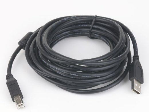 Cable USB 2.0 AM-BM 1.8m (with ferrite) black