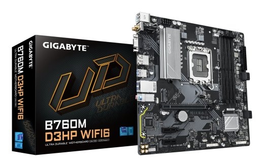 GIGABYTE B760M D3HP WIFI6 Motherboard - Supports Intel Core 14th Gen CPUs, 4+1+1 Phases Digital VRM, up to 5600MHz DDR5, 2xPCIe 4.0 M.2, Wi-Fi 6, G...