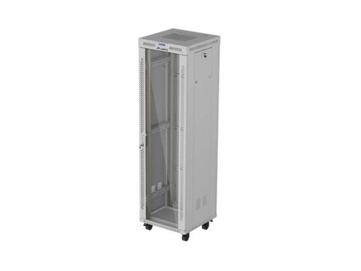 Lanberg 19" 42U Standing Rack Cabinet 600×600 Gray with Glass Door and LCD (Flat Pack)