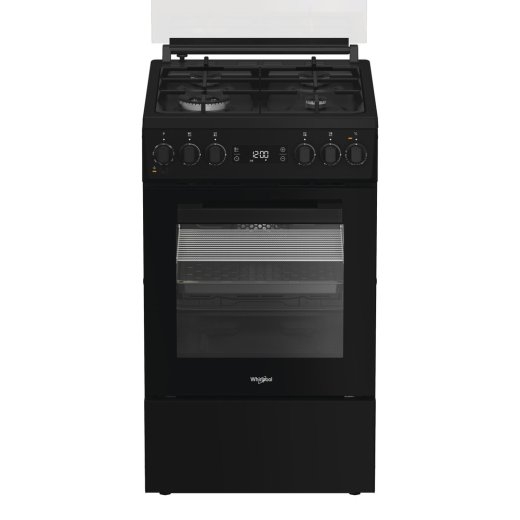 Whirlpool Cooker W5G8LMSWTB Hob type Gas Oven type Electric Black Width 50 cm Depth 60 cm 60 L