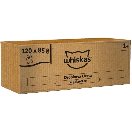 WHISKAS Feast in Jelly Poultry – wet cat food – 120x85g
