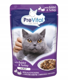 PREVITAL Turkey and rabbit in jelly - wet cat food - 100g