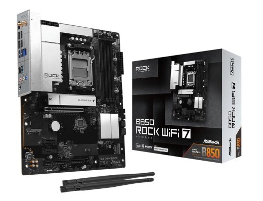 Mainboard ASROCK AMD B850 Socket AM5 ATX RAM DDR5-SDRAM 4xSlots Wi-Fi Yes Bluetooth Yes B850ROCKWIFI7