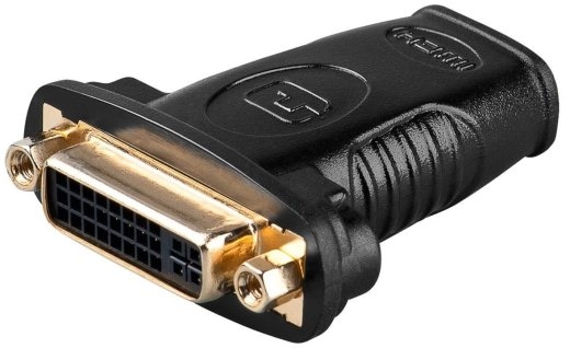 Goobay HDMI/DVI-I adapter, gold-plated 68690 Black HDMI female (Type A) DVI-I female Dual-Link (24+5 pin)