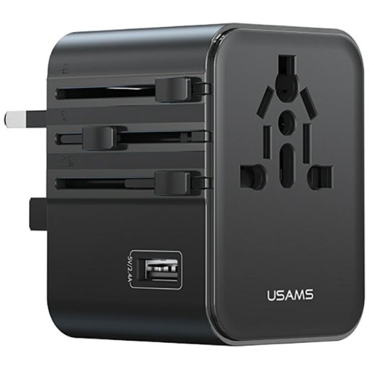 Usams Travel adapter 17W US/AU//UK black