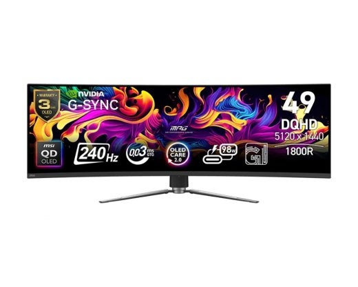 Msi Monitor MPG 491CQPX QD-OLED LED/QD-LED/Curved/240Hz/49 inches/Black