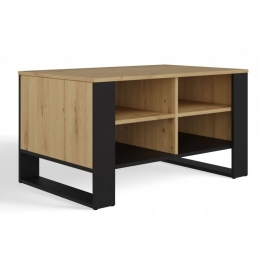 MODERN 4P ARTISAN COFFEE TABLE WITH BLACK LEGS