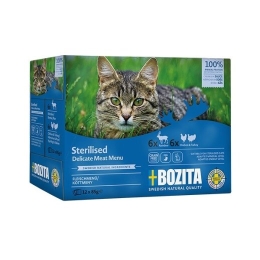 BOZITA Sterilised Delicate meat menu Box - wet cat food - 12x85g