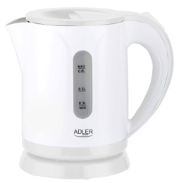 Adler Kettle AD 1371w Electric 850 W 0.8 L Stainless steel/Polypropylene 360° rotational base White