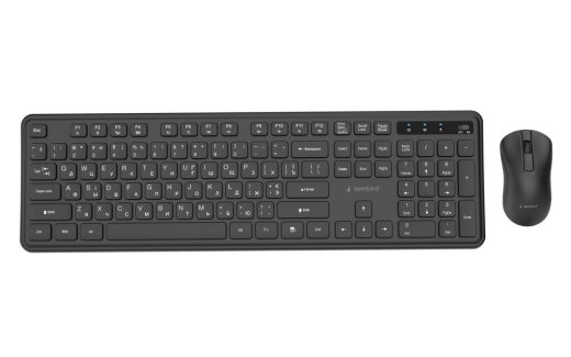 Gembird KBS-WPS-01-W Slim Pro Business wireless desktop set, black, RU layout