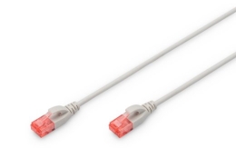 CAT 6 U-UTP Slim patch cord Patch cord Transparent red coloured connector for easy identification of Category 6 (250 MHz). Inner conductors: Copper...