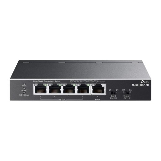 Switch TP-LINK TL-SG1005P-PD Desktop/pedestal 5x10Base-T / 100Base-TX / 1000Base-T PoE+ ports 5