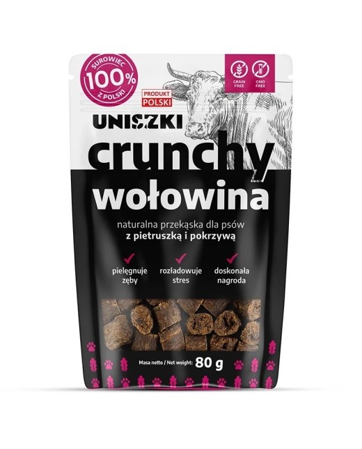 UNISZKI Crunchy Beef with Parsley and Nettle - Dog Treat - 80g