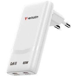 Verbatim Fold n Go Charger GaN 65W 2xUSB-C PD 3.0 PPS