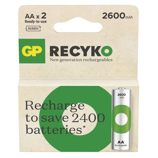 GP Battery Batteries R6/AA NI-MH 2 600mAh blister 2pcs.