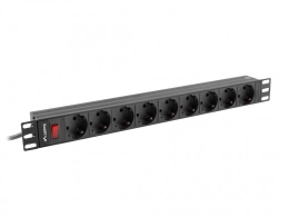 Rack PDU 1U 9xSchuko PDU-09F-0300-BK 16A 9xSchuko 3m black