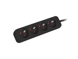 Lanberg Cable Power Strip, 4X French Outlets Quality-Grade Copper, 1.5 m PS0-04E-0150-BK
