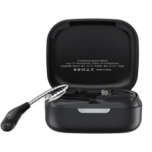 KZ AZ09 black - Replaceable Bluetooth module with ear hook for headphones, black