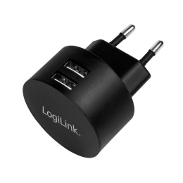 Logilink Dual USB socket adapter, 10.5W, 2xUSB-A, black