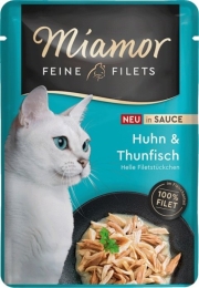 MIAMOR Fine Filets Chicken with tuna in sauce - wet cat food - 100g