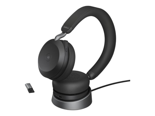 Jabra Evolve2 75 - headset - USB-A - with charging stand