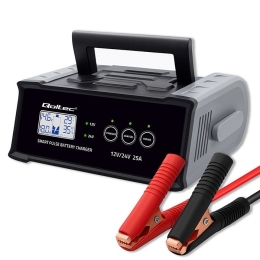 Qoltec Charger 12V 24V 25A AGM GEL SLA battery LCD