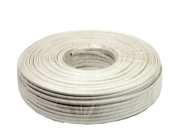 Telephone cable 4C stranded wire 100 meters, white