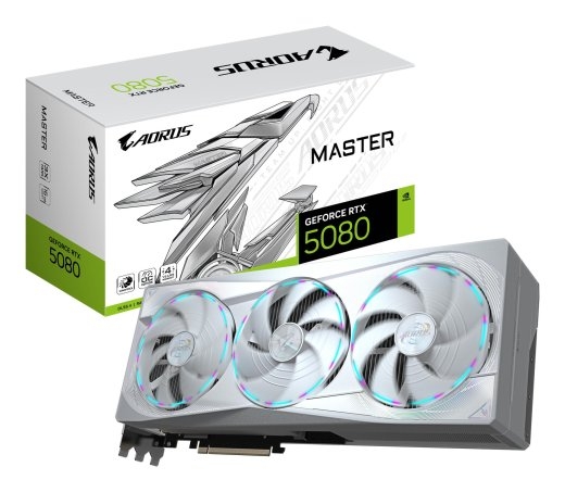 Graphics Card GIGABYTE NVIDIA GeForce RTX 5080 16 GDDR7 256 bit PCIE 5.0 16x GPU 2617 MHz Dual Slot Fansink 1xHDMI 3xDisplayPort GV-N5080AORUSMICE-...