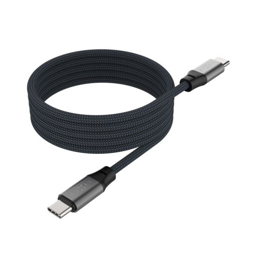 Fixed Magnetic Braided Cable USB-C/USB-C, USB 2.0, Gray FIXDBM-CC2-GR