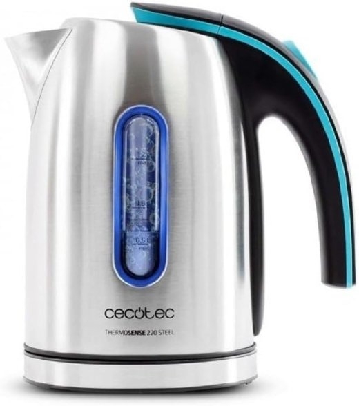 Cecotec Kettle ThermoSense 220 Steel Electric 1630 W 1.2 L Stainless Steel 360° rotational base