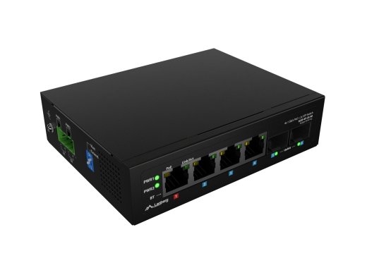 Lanberg Switch ILGE-4P-2S-90 Light Industrial POE 1XBT 3XAT 2XSFP DIN Gigabit Ethernet
