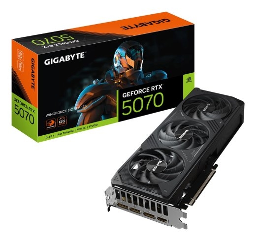 GIGABYTE GeForce RTX 5070 WINDFORCE OC SFF 12G Graphics Card - 12GB GDDR7, 192bit, PCI-E 5.0, 2542 MHz Core Clock, 3 x DP 2.1a, 1 x HDMI 2.1b, NVID...