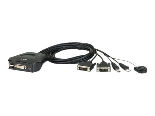 Aten 2-Port USB DVI Cable KVM Switch with Remote Port Selector Aten Remote Port Selector