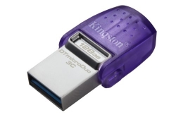 Kingston Technology DataTraveler microDuo 3C USB flash drive 64 USB Type-A / USB Type-C 3.2 Gen 1 (3.1 Gen 1) Purple, Stainless steel