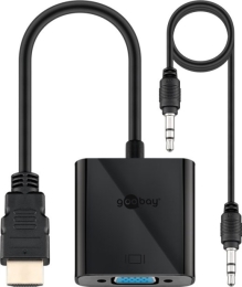 Goobay HDMI/VGA adapter, nickel plated 68793 Black HDMI male (type A) VGA female (15-pin)