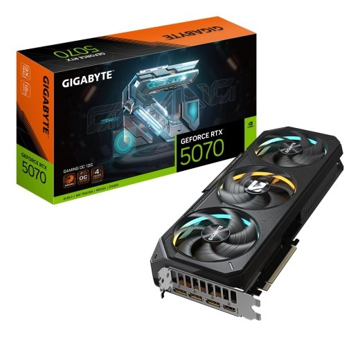 Graphics Card GIGABYTE NVIDIA GeForce RTX 5070 12 GDDR7 192 bit PCIE 5.0 16x GPU 2625 MHz Triple slot Fansink 1xHDMI 3xDisplayPort GV-N5070GAMINGOC...