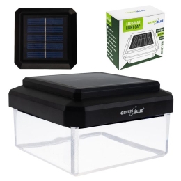 GreenBlue Solar LED Post Light, 100x100mm, Envelope-Shaped Canopy, 3200K, GB128 WW