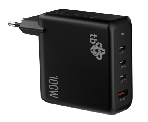 Tb 3x USB C + USB A Power Delivery Wall Charger Black, GaN 100W