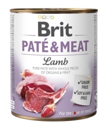 BRIT Paté & Meat with lamb - wet dog food - 800g