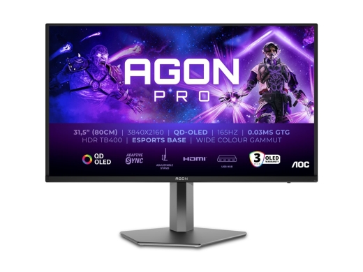 AOC AG326UD 32 " OLED 165 Hz 0.03 ms 3840 x 2160 pixels 250 cd/m² HDMI ports quantity 2