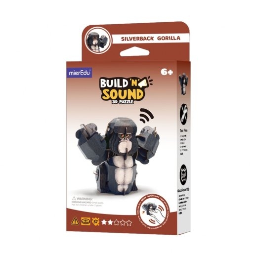 Mg Dystrybucja MierEdu Build and Listen 3D Puzzle - Silverback Gorilla