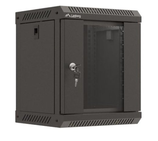 Lanberg Wall-mounted installation rack cabinet 10 inches 6U 300x300 black